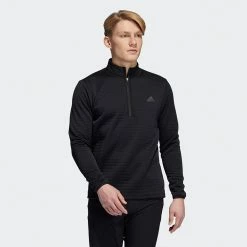 Adidas DWR 1/4 Zip Golf Sweater -Putter Sales Adidas AW22 DWR Quarter Zip Left Chest HM8280 SWADI322 Black Model 1