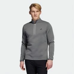 Adidas DWR 1/4 Zip Golf Sweater -Putter Sales Adidas AW22 DWR Quarter Zip Left Chest HM8281 SWADI324 Grey Four Model 1
