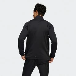 Adidas Statement 1/4 Zip Golf Sweater 11 Adidas Statement 1/4 Zip Golf Sweater -Putter Sales Adidas AW22 Fleece Quarter Zip Pullover HT1323 SWADI312 Black Model 3