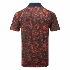 Adidas Mesh Print Golf Polo Shirt -Putter Sales Adidas SS23 Mesh Print Polo IB3803 SHADI709 S Collegiate Navy Red Back