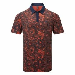 Adidas Mesh Print Golf Polo Shirt