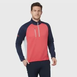 Callaway Blocked Ottoman Fleece 1/4 Zip Golf Sweater 9 Callaway Blocked Ottoman Fleece 1/4 Zip Golf Sweater -Putter Sales Callaway SS22 Blocked Ottoman Fleece 1 4 Zip Sweater Teaberry CGKFB0S3 678 SWCAL077 Model 1