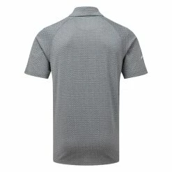 Callaway Soft Touch Micro Print Golf Polo Shirt Caviar -Putter Sales Callaway SS22 Soft Touch Micro Print Polo Black Heather CGKSC0K4 003 SHCAL227 back