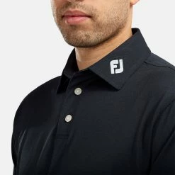FootJoy Stretch Pique Solid Golf Polo Shirt -Putter Sales FOOTJOY PERF SS SHIRT ATH NAVY Model 2