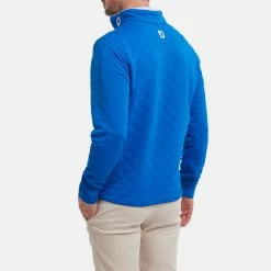 FootJoy Diamond Jacquard Chill-Out 1/4 Zip Golf Pullover -Putter Sales FootJoy SS22 Diamond Jacquard Chill Out 1 4 Zip Golf Sweater Cobalt White 88454 model 3
