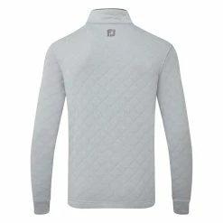 FootJoy Diamond Jacquard Chill-Out 1/4 Zip Golf Pullover -Putter Sales FootJoy SS22 Diamond Jacquard Chill Out 1 4 Zip Golf Sweater Grey Charcoal 88453 Back