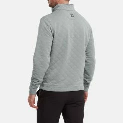 FootJoy Diamond Jacquard Chill-Out 1/4 Zip Golf Pullover -Putter Sales FootJoy SS22 Diamond Jacquard Chill Out 1 4 Zip Golf Sweater Grey Charcoal 88453 model 3