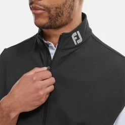 FootJoy Knit Full Zip Golf Vest -Putter Sales FootJoy SS22 Knit Full Zip Golf Vest Black 88455 model 2