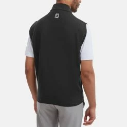 FootJoy Knit Full Zip Golf Vest -Putter Sales FootJoy SS22 Knit Full Zip Golf Vest Black 88455 model 3