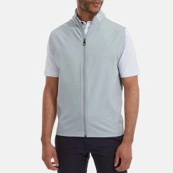 FootJoy Knit Full Zip Golf Vest -Putter Sales FootJoy SS22 Knit Full Zip Golf Vest Grey 88457 model 1