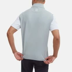 FootJoy Knit Full Zip Golf Vest -Putter Sales FootJoy SS22 Knit Full Zip Golf Vest Grey 88457 model 3