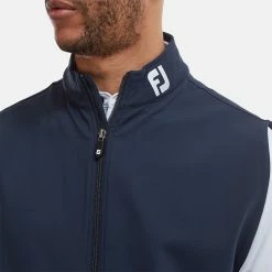 FootJoy Knit Full Zip Golf Vest 10 FootJoy Knit Full Zip Golf Vest -Putter Sales FootJoy SS22 Knit Full Zip Golf Vest Navy 88456 model 2