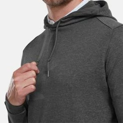 FootJoy Lightweight Golf Hoodie 10 FootJoy Lightweight Golf Hoodie -Putter Sales FootJoy SS22 Lightweight Golf Hoodie Heather Charcoal 88449 model 2