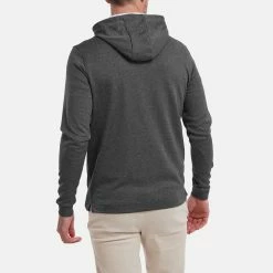 FootJoy Lightweight Golf Hoodie 11 FootJoy Lightweight Golf Hoodie -Putter Sales FootJoy SS22 Lightweight Golf Hoodie Heather Charcoal 88449 model 3