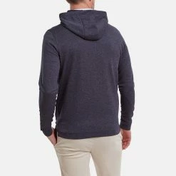FootJoy Lightweight Golf Hoodie 11 FootJoy Lightweight Golf Hoodie -Putter Sales FootJoy SS22 Lightweight Golf Hoodie Heather Navy 88448 model 3