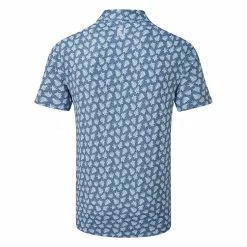 FootJoy Shadow Palm Print Pique Golf Polo Shirt 8 FootJoy Shadow Palm Print Pique Golf Polo Shirt -Putter Sales FootJoy SS22 Shadow Palm Print Pique Golf Polo Shirt Ink Dusk Blue 88375 Back