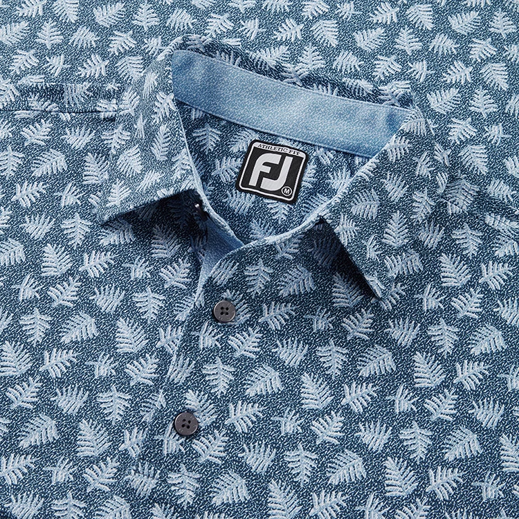 FootJoy Shadow Palm Print Pique Golf Polo Shirt 2 FootJoy Shadow Palm Print Pique Golf Polo Shirt - Image 2