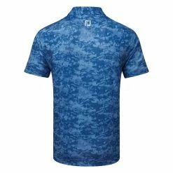 FootJoy Cloud Camo Lisle Golf Polo Shirt -Putter Sales FootJoy SS23 Cloud Camo Lisle Polo Shirt 80005 SHFOO239 S Twilight Back