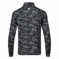 FootJoy Cloud Camo 1/2 Zip Golf Pullover -Putter Sales FootJoy SS23 Cloud Camo Print Midlayer 80110 SWFOO175 S Black Back