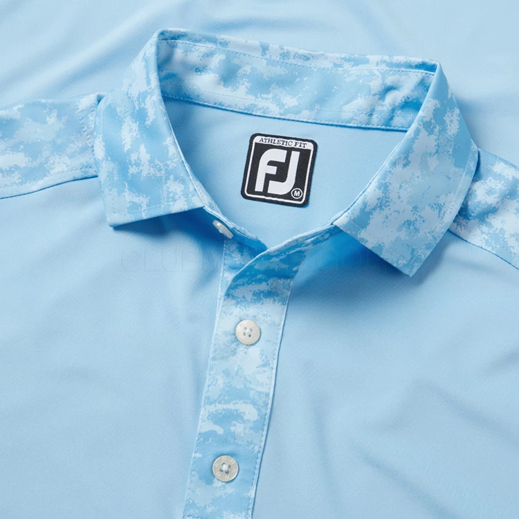 FootJoy Cloud Camo Trim Lisle Golf Polo Shirt 2 FootJoy Cloud Camo Trim Lisle Golf Polo Shirt - Image 2