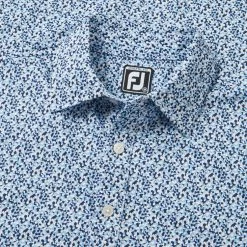 FootJoy Confetti Print Pique Golf Polo Shirt 4 FootJoy Confetti Print Pique Golf Polo Shirt -Putter Sales FootJoy SS23 Confetti Print Pique Polo Shirt 80088 SHFOO240 S True Blue Detail