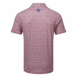 FootJoy Confetti Print Pique Golf Polo Shirt -Putter Sales FootJoy SS23 Confetti Print Pique Polo Shirt 80089 SHFOO241 S Racing Red Back