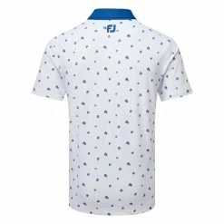 FootJoy Scattered Floral Pique Golf Polo Shirt 5 FootJoy Scattered Floral Pique Golf Polo Shirt -Putter Sales FootJoy SS23 Scattered Floral Pique Polo Shirt 80043 SHFOO236 S White Twilight Back