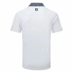 FootJoy Tossed Tulip Trim Pique Golf Polo Shirt -Putter Sales FootJoy SS23 Tossed Tulip Trim Pique Polo Shirt 80024 SHFOO230 S White Navy Back