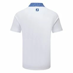 FootJoy Tossed Tulip Trim Pique Golf Polo Shirt 5 FootJoy Tossed Tulip Trim Pique Golf Polo Shirt -Putter Sales FootJoy SS23 Tossed Tulip Trim Pique Polo Shirt 80025 SHFOO235 S White Twilight Back