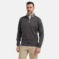 FootJoy Chill-Out 1/4 Zip Golf Pullover -Putter Sales FootJoy SS20 Chill Out Pullover 90397 Code SWFOO110 Charcoal Model 1