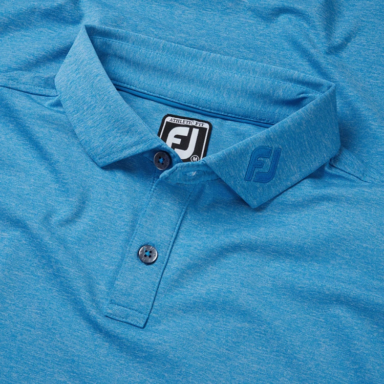 FootJoy Heather Self Collar Lisle Golf Polo Shirt 2 FootJoy Heather Self Collar Lisle Golf Polo Shirt - Image 2