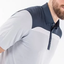 Galvingreen Galvin Green Mapping Golf Polo Shirt -Putter Sales Galvin Green AW22 Mapping Polo Shirt G136403 SHGAL574 M Cool Grey Navy White Model 2