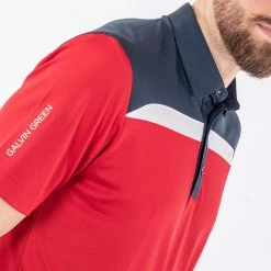 Galvingreen Galvin Green Mapping Golf Polo Shirt -Putter Sales Galvin Green AW22 Mapping Polo Shirt G136423 SHGAL575 M Red Navy White Model 2