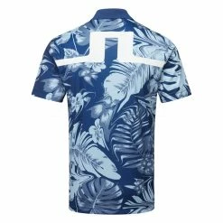 Jlindeberg J.Lindeberg Martin Print Golf Polo Shirt -Putter Sales J.Lindeberg Martin Print Regular Fit Polo GMJT07413 0470 SHLIN150 Hibiscus BlueWhite Back