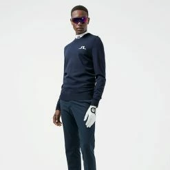 Jlindeberg J.Lindeberg Gus Golf Sweater -Putter Sales J.Lindeberg SS22 Gus Golf Sweater GMKW05753 6855 Code SWLIN060 M JL Navy White Model 1