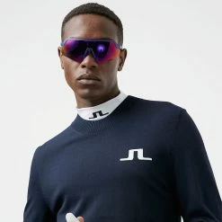 Jlindeberg J.Lindeberg Gus Golf Sweater -Putter Sales J.Lindeberg SS22 Gus Golf Sweater GMKW05753 6855 Code SWLIN060 M JL Navy White Model 2
