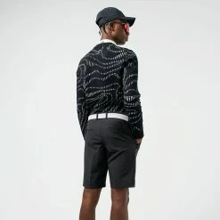 Jlindeberg J.Lindeberg Stuart Stripe Golf Shorts -Putter Sales J.Lindeberg SS22 Stuart Stripe Golf Shorts GMPA05577 9999 Code TSLIN012 34 W Black Model 2