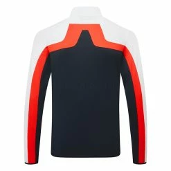 Jlindeberg J.Lindeberg Jarvis Full Zip Golf Jacket -Putter Sales J.Lindeberg SS23 Jarvis Mid Layer AMJS07968 6855 SWLIN100 JL NavyWhiteFieryRed Back