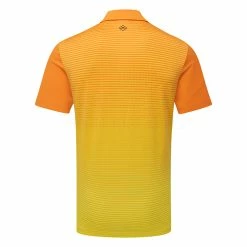 Jlindeberg J.Lindeberg Lowell Golf Polo Shirt -Putter Sales J.Lindeberg SS23 Lowell Slim Fit Polo GMJT07524 I068 SHLIN192 Russet OrangeBlazing Yellow Back