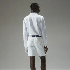 Jlindeberg J.Lindeberg Tyson Long Sleeve Golf Polo Shirt -Putter Sales J.Lindeberg Tyson LS Reg Fit Polo GMJT07801 0000 SHLIN154 WhiteNavy Peony Model 3