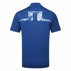 Jlindeberg J.Lindeberg Martin Golf Polo Shirt -Putter Sales J.Lindeberg Martin Golf Polo Shirt Navy Peony Hibiscus Blue White GMJT07415 0337 SHLIN148 Back