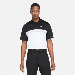Nike Dry Victory Colourblock Golf Polo Shirt 9 Nike Dry Victory Colourblock Golf Polo Shirt -Putter Sales Nike SS22 Dry Victory Colourblock Golf Polo Shirt DH0845 010 M Black White Smoke Grey model 1