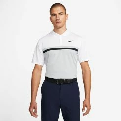 Nike Dry Victory Colourblock Golf Polo Shirt -Putter Sales Nike SS22 Dry Victory Colourblock Golf Polo Shirt DH0845 100 M White Lt Smoke Grey Black model 1