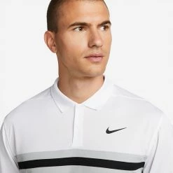 Nike Dry Victory Colourblock Golf Polo Shirt -Putter Sales Nike SS22 Dry Victory Colourblock Golf Polo Shirt DH0845 100 M White Lt Smoke Grey Black model 2