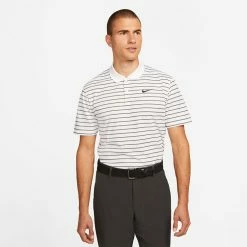 Nike Dry Victory Stripe Golf Polo Shirt -Putter Sales Nike SS22 Dry Victory Stripe Golf Polo Shirt DH0829 100 M White Black model 1