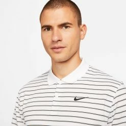 Nike Dry Victory Stripe Golf Polo Shirt -Putter Sales Nike SS22 Dry Victory Stripe Golf Polo Shirt DH0829 100 M White Black model 2