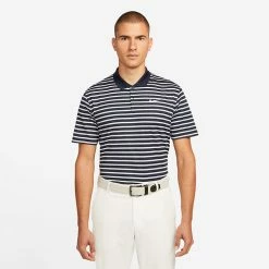 Nike Dry Victory Stripe Golf Polo Shirt -Putter Sales Nike SS22 Dry Victory Stripe Golf Polo Shirt DH0829 451 M Obsidian White model 1