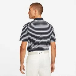 Nike Dry Victory Stripe Golf Polo Shirt -Putter Sales Nike SS22 Dry Victory Stripe Golf Polo Shirt DH0829 451 M Obsidian White model 3