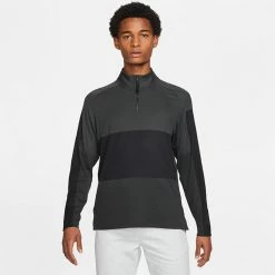 Nike Dry Vapor 1/2 Zip Golf Sweater -Putter Sales Nike SS21 Dry Vapor 1 2 Zip Sweater CU9828 010 Code SWNIK230 Black Grey Model 1