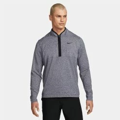 Nike Dry Victory Heather 1/2 Zip Golf Sweater -Putter Sales Nike Victory Heather 1 2 Zip Golf Sweater Obsidian Black DH1261 451 SWNIK257 Model 1
